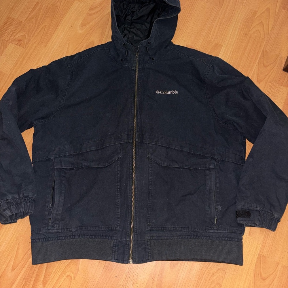 Columbia Dark Navy Heavy Canvas Work-Style Jacket Men's Size XL